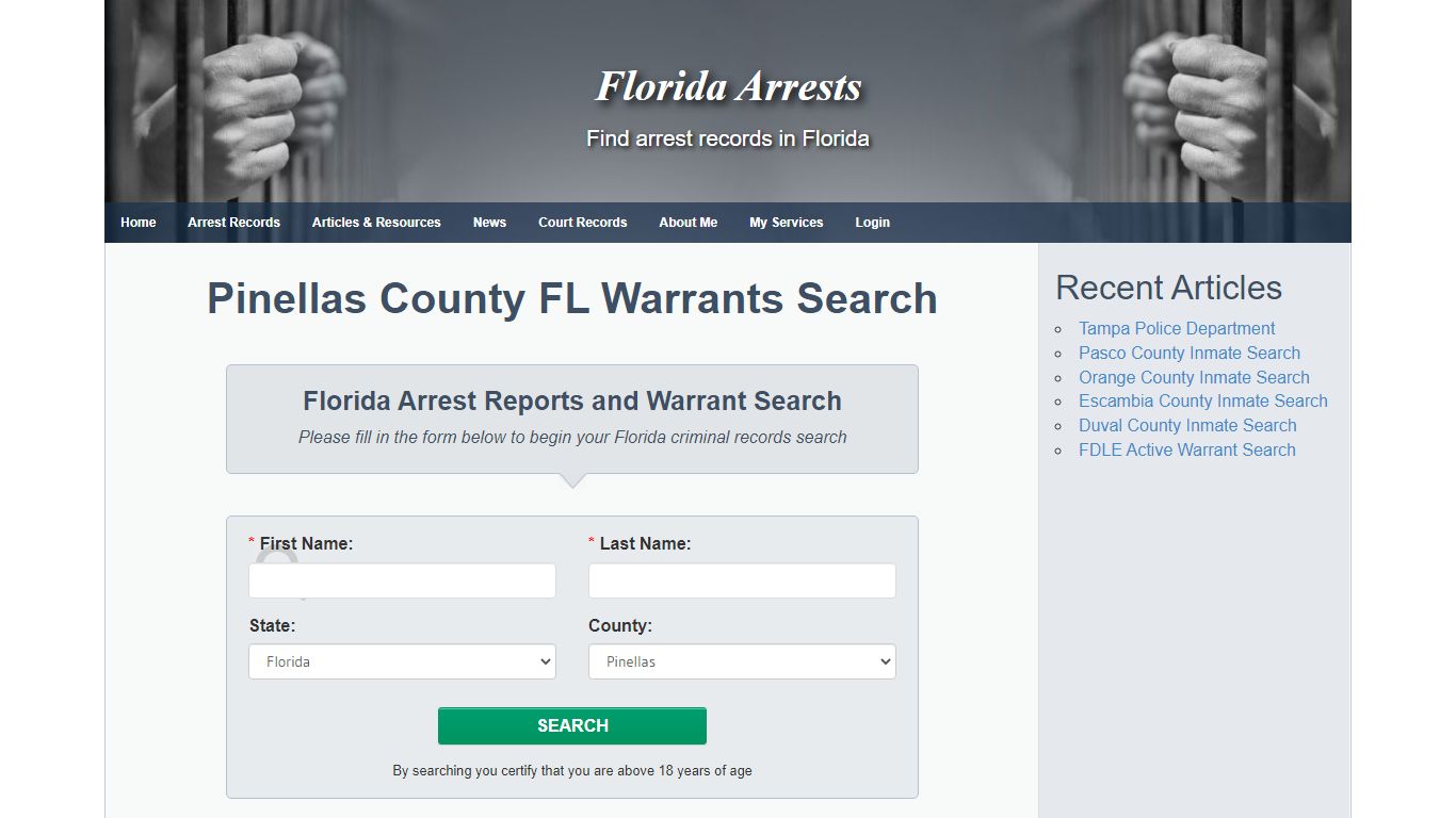 Pinellas County FL Warrants Search - Florida Arrests